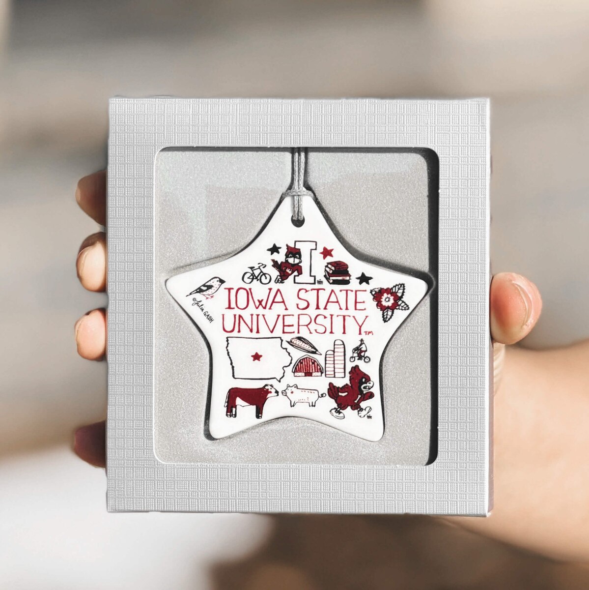 Iowa State Julia Gash Star Ceramic Ornament (3")